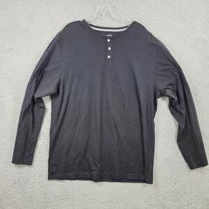 Desert Dunes Henley Shirt Men's Black Weekend Style Organic Cotton Size XL